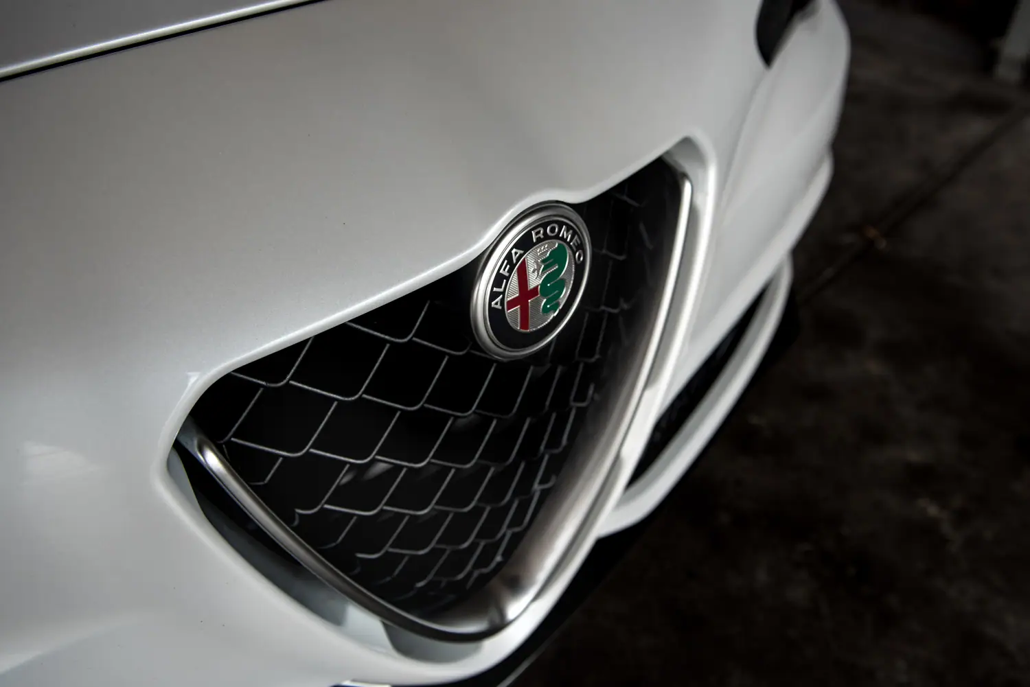 Alfa Romeo badge and grille detail